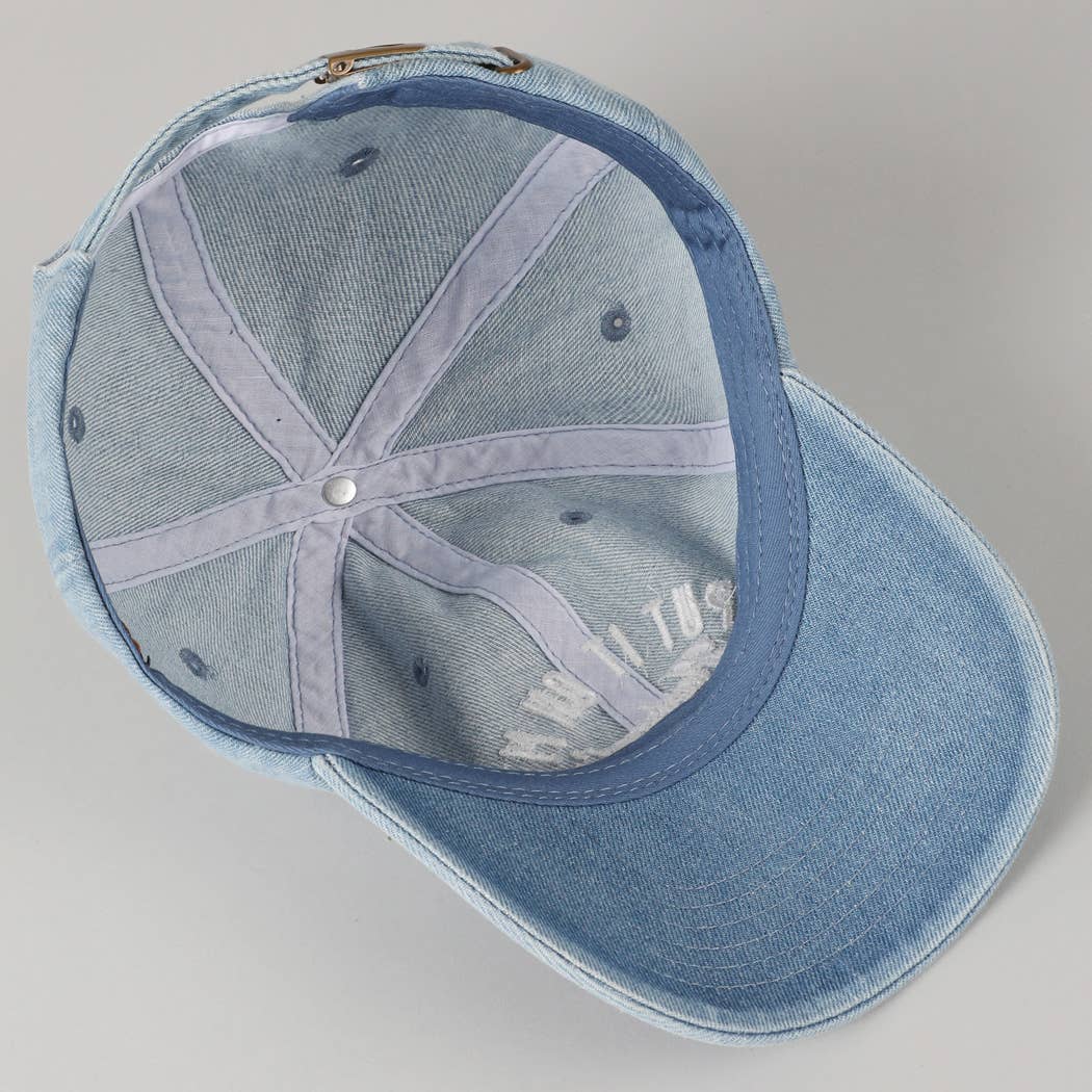 Put It On My Husband's Tab Embroidery Denim Cap: 2169-LT DENIM-HUSBAND / ONE SIZE