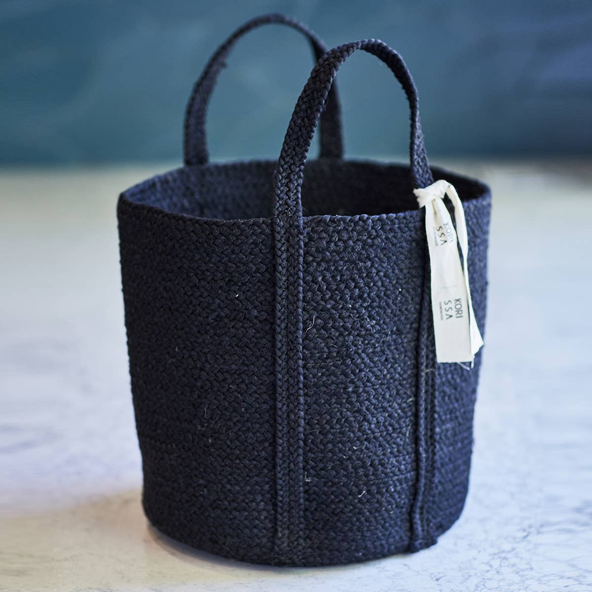 Handwoven Storage • Kata Basket With Handle-Black-Set of 2