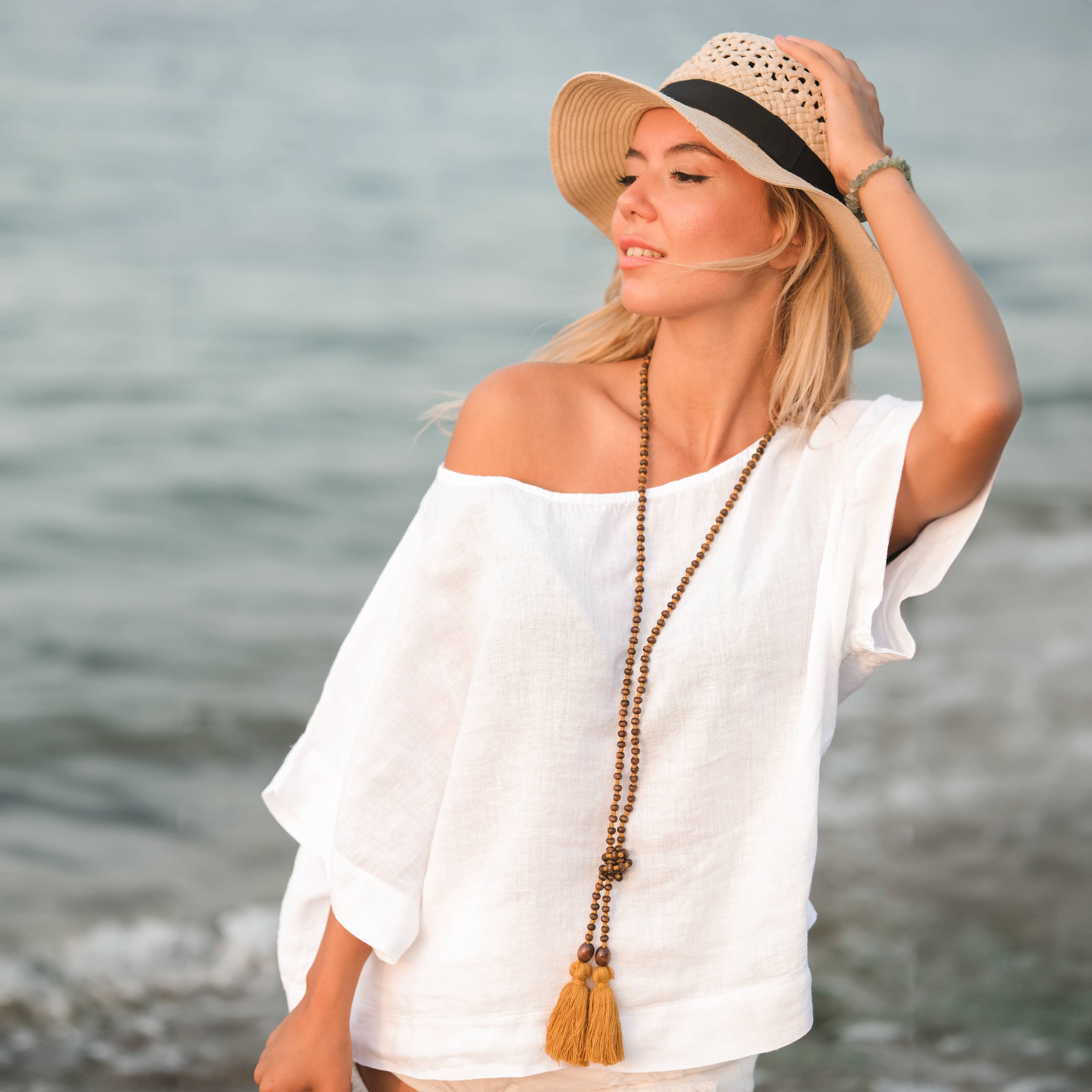 Pure Linen White Top: White