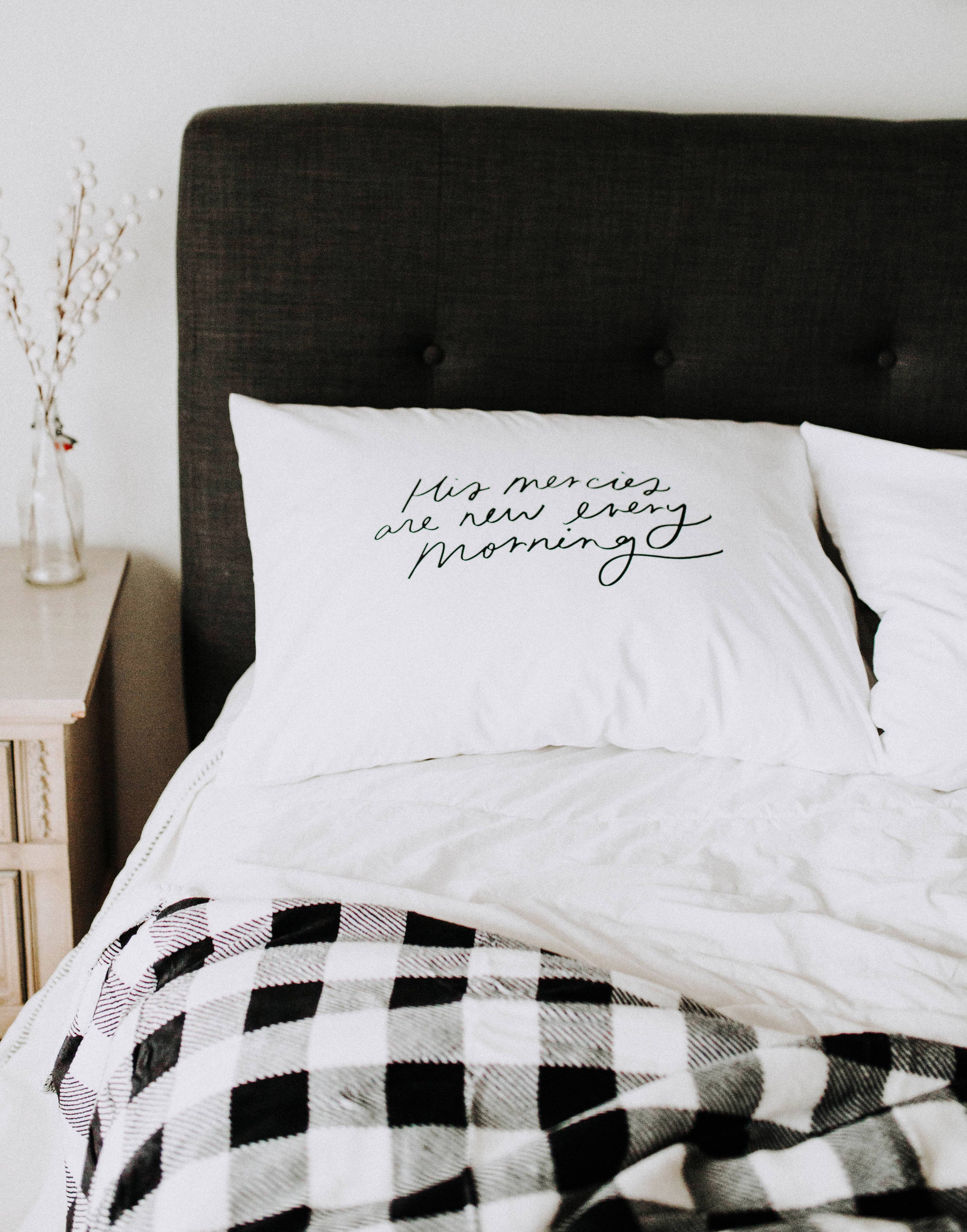 His Mercies are new pillow case