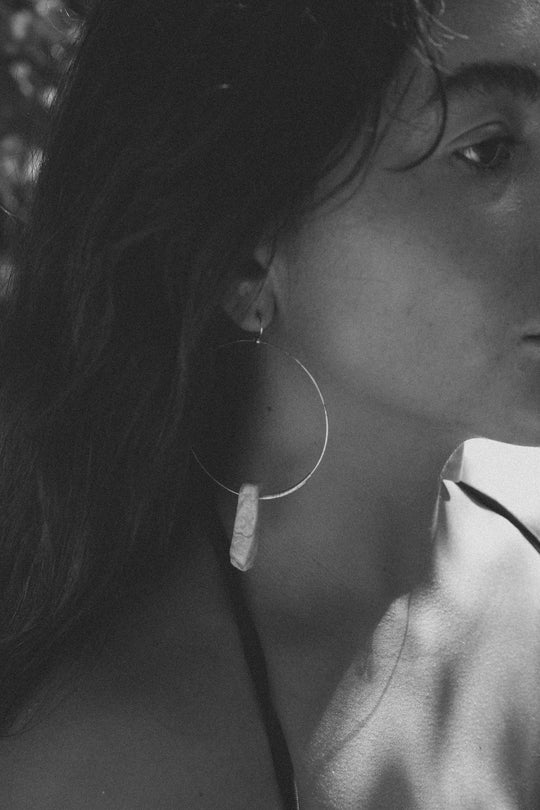 MONTAUK | Handwrapped Hoop Earrings with Amazonite_GOLD