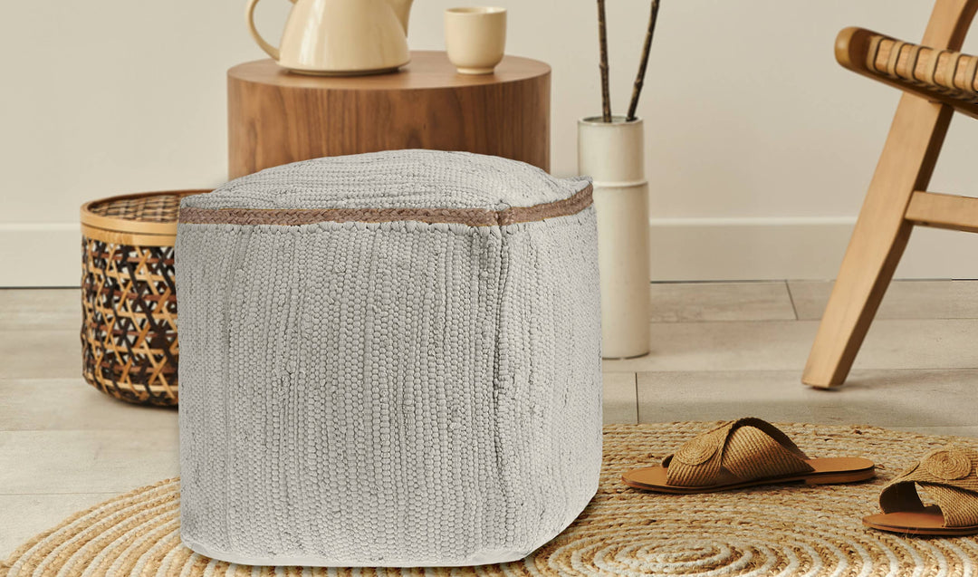 The Coastal Pouf — Natural Cotton &amp; Jute