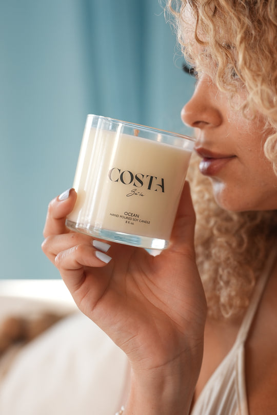 Costa SA-LA Signature Candle |Ocean Scent | Clear Glass | White gift box